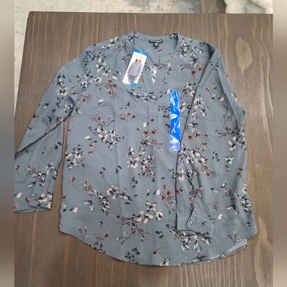Hilary Radley Floral Long Sleeve Blouse